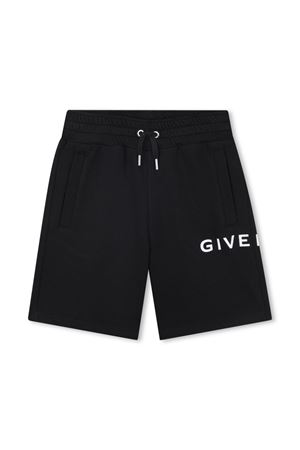 Black cotton blend shorts GIVENCHY KIDS | H3070909B